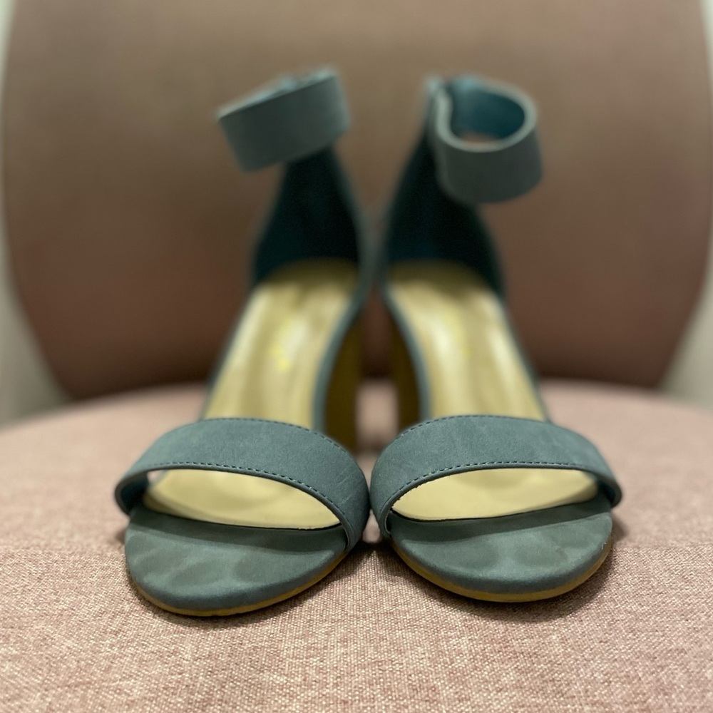 Allegra heeled sandals/heels blue suede 7.5 - Picture 4 of 5